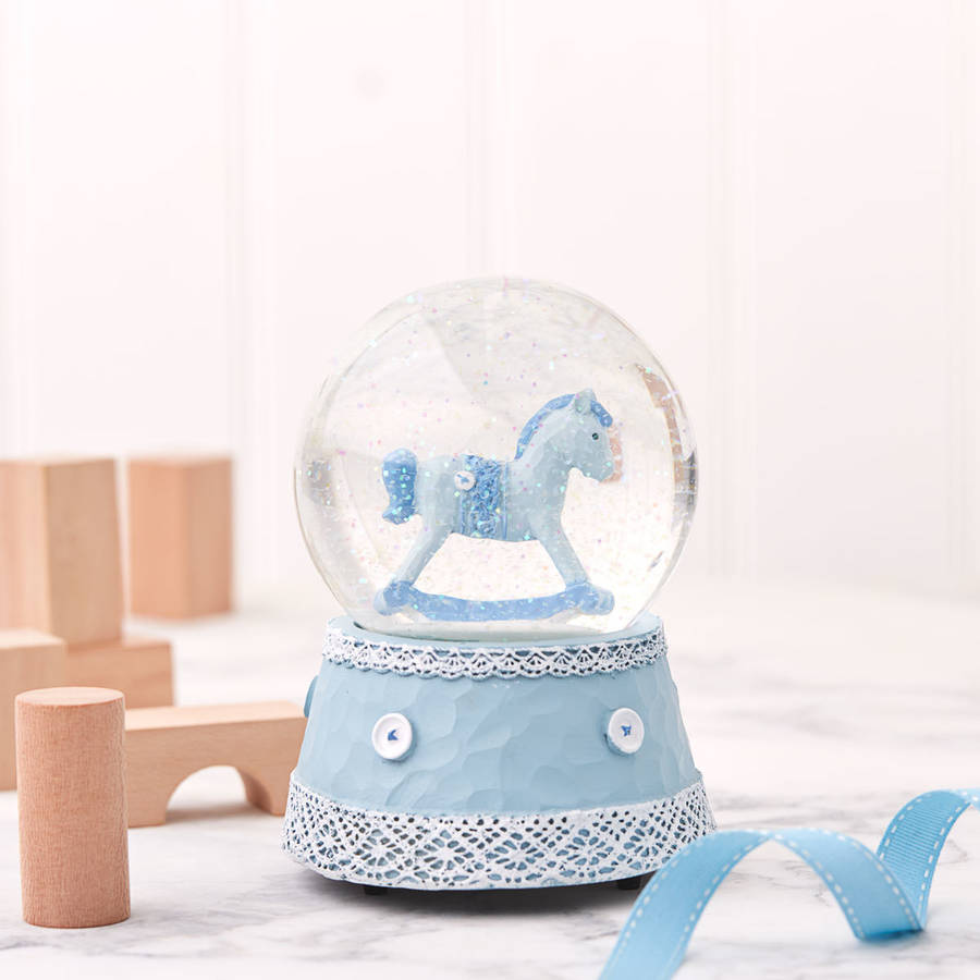 baby boy musical snow globe by the contemporary home