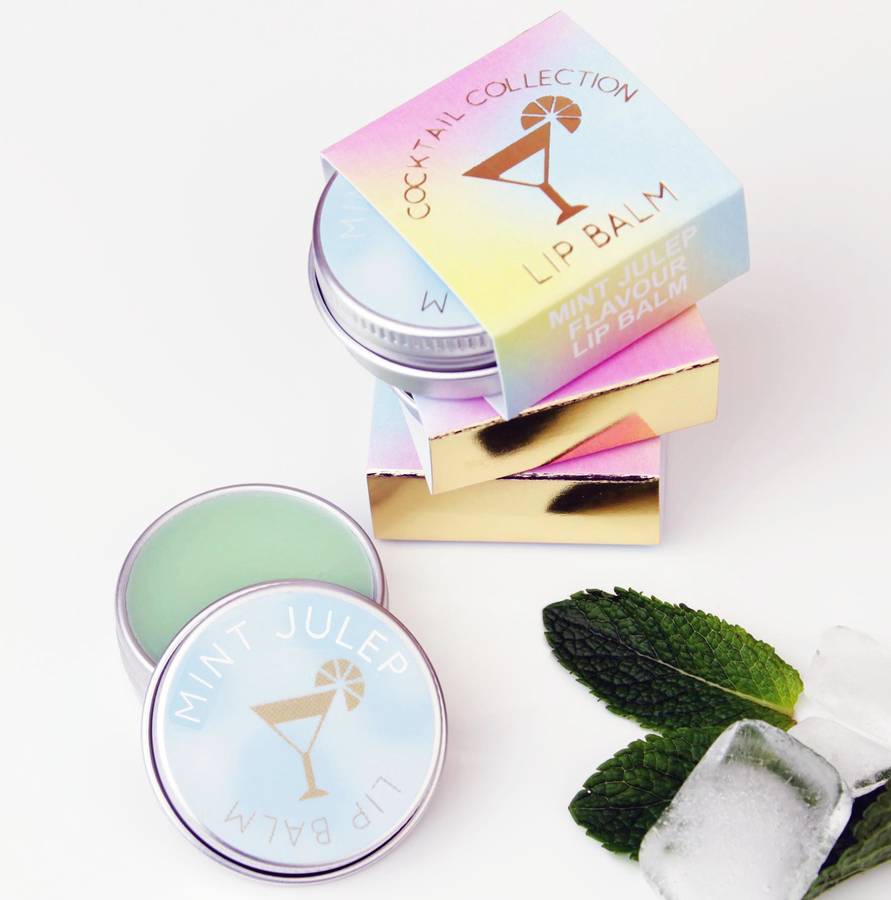 mint julep cocktail lip balm gift by hearth & heritage