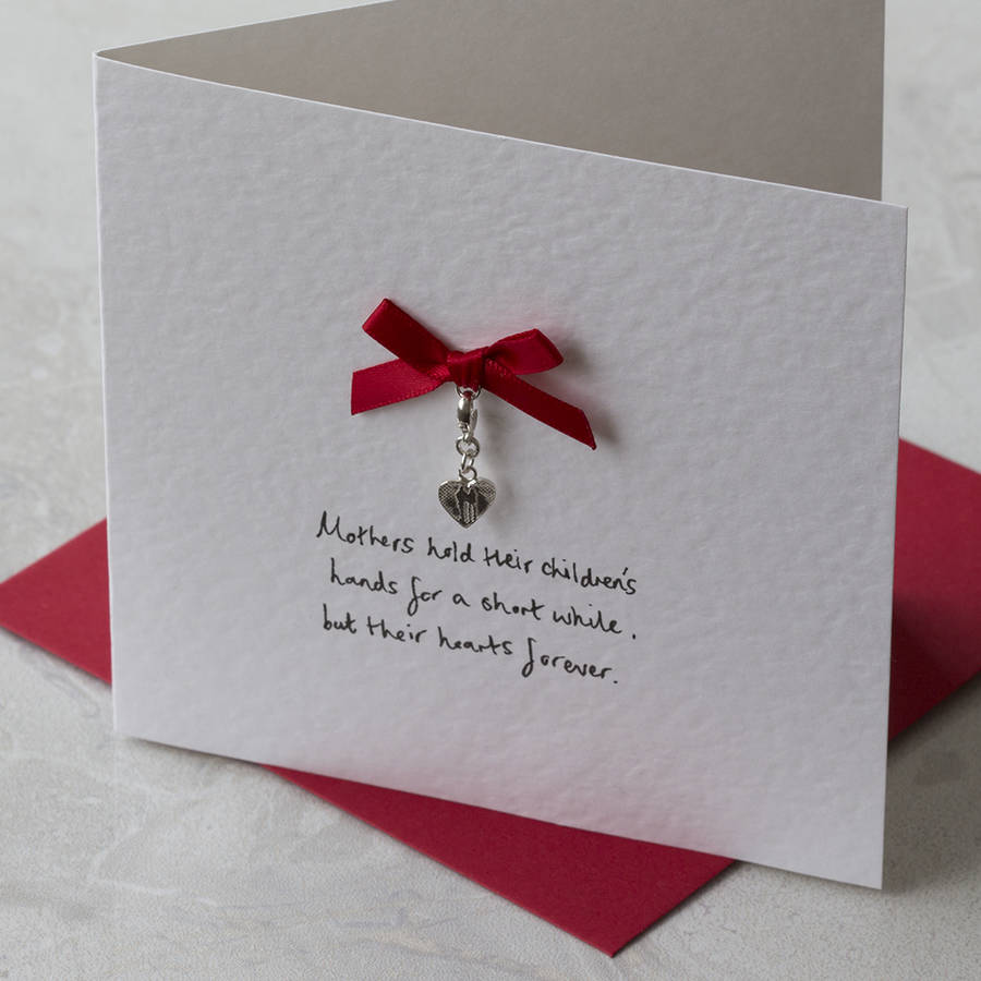 mothers heart charm cards by charlotte lowe jewellery