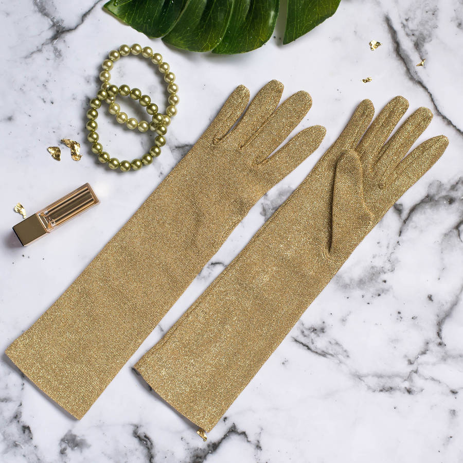 vintage gold evening gloves by iamia