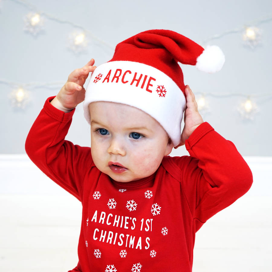 personalised baby santa hat by sparks clothing | notonthehighstreet.com