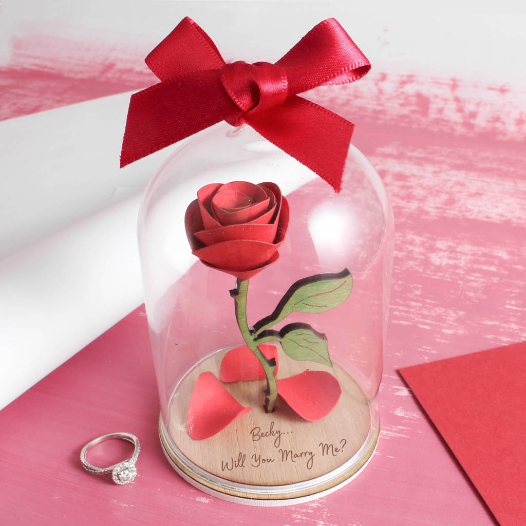 enchanted rose glass dome by no ordinary gift company