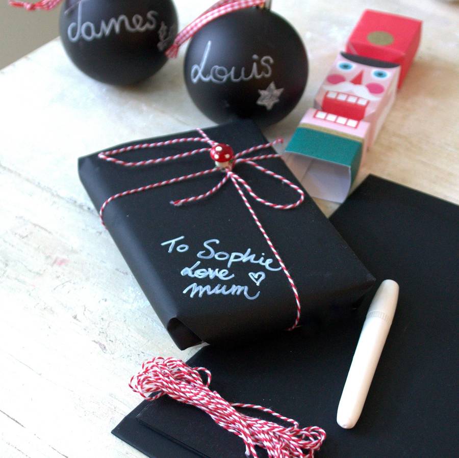chalkboard gift wrap kit by ella james