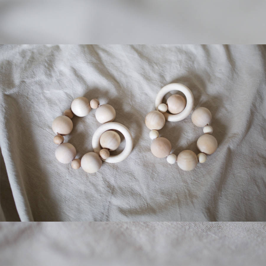 organic wooden teether by paper unicorn