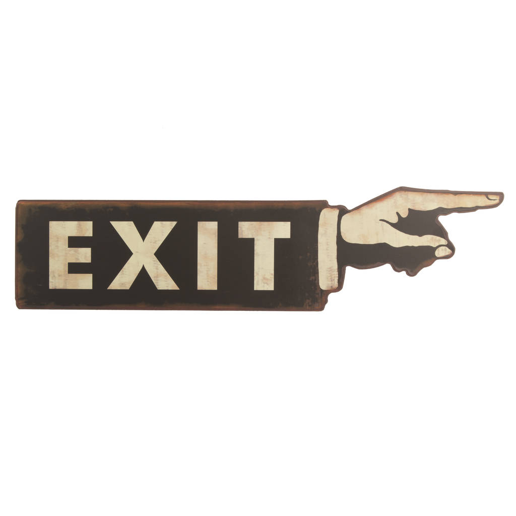 vintage style exit sign by the contemporary home