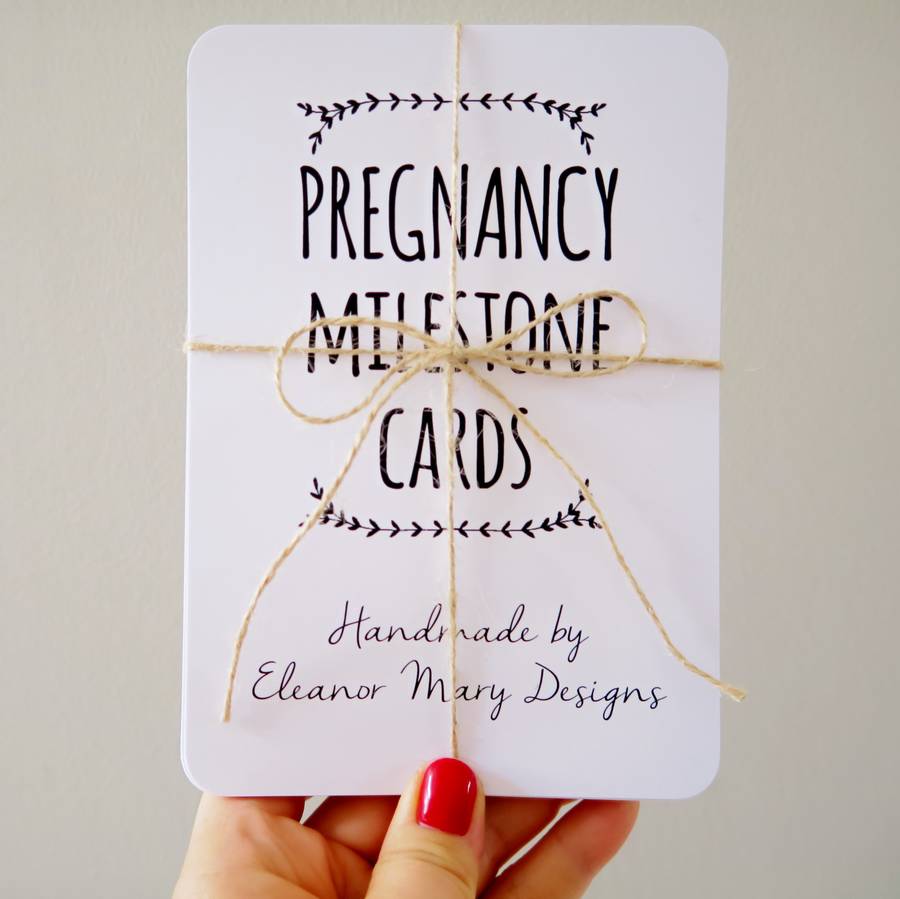 pregnancy milestone cards on classic card by eleanor mary designs