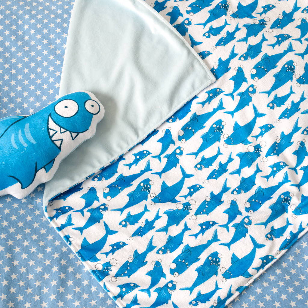 jumbo shark baby blanket by squashed peaches