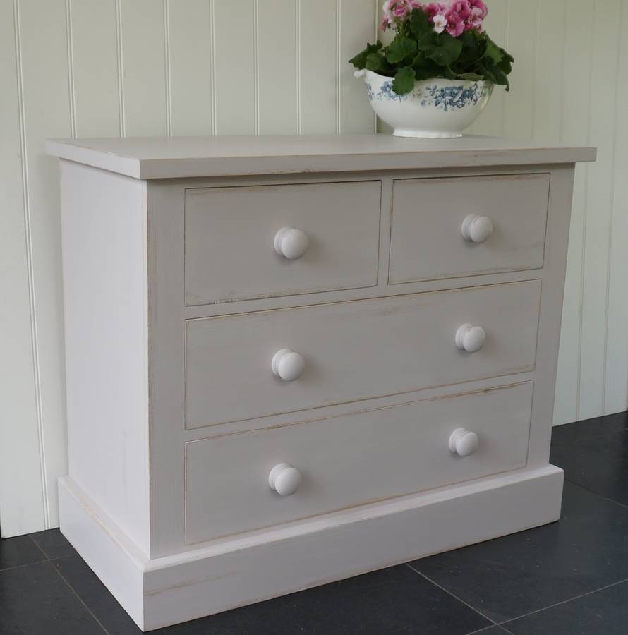 hand painted chest of drawers in various sizes by rectory blue