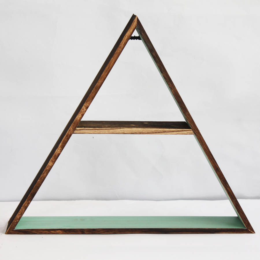 wooden triangle shelf by posh totty designs interiors