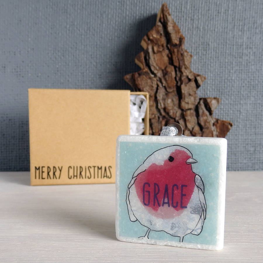 Personalised Robin Tree Decoration