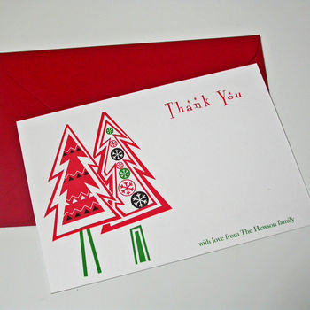 christmas tree thank you cards by moonglow art | notonthehighstreet.com