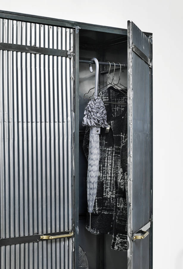 industrial corrugated iron wardrobe by i love retro