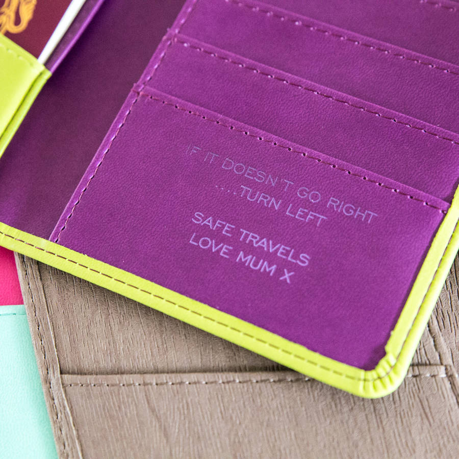 personalised travel document wallet more colours by ginger rose