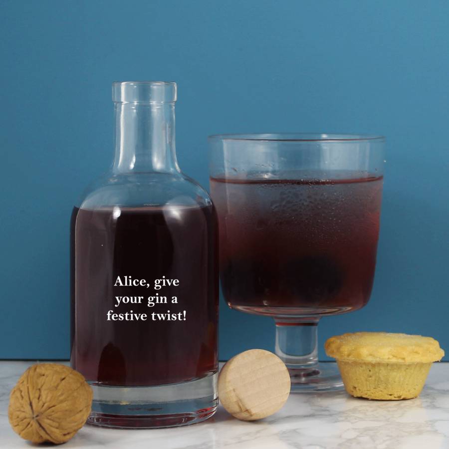 sloe gin fizz cocktail decanter personalised message by copper and
