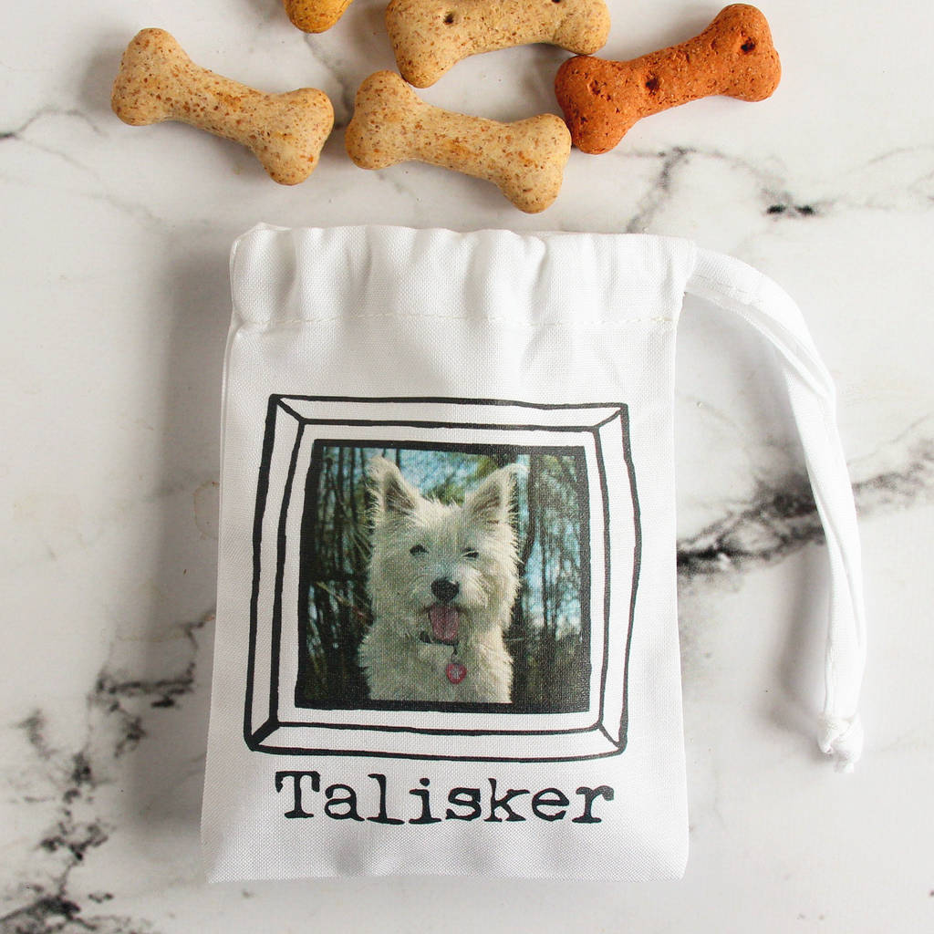 personalised dog treat bag by snapdragon