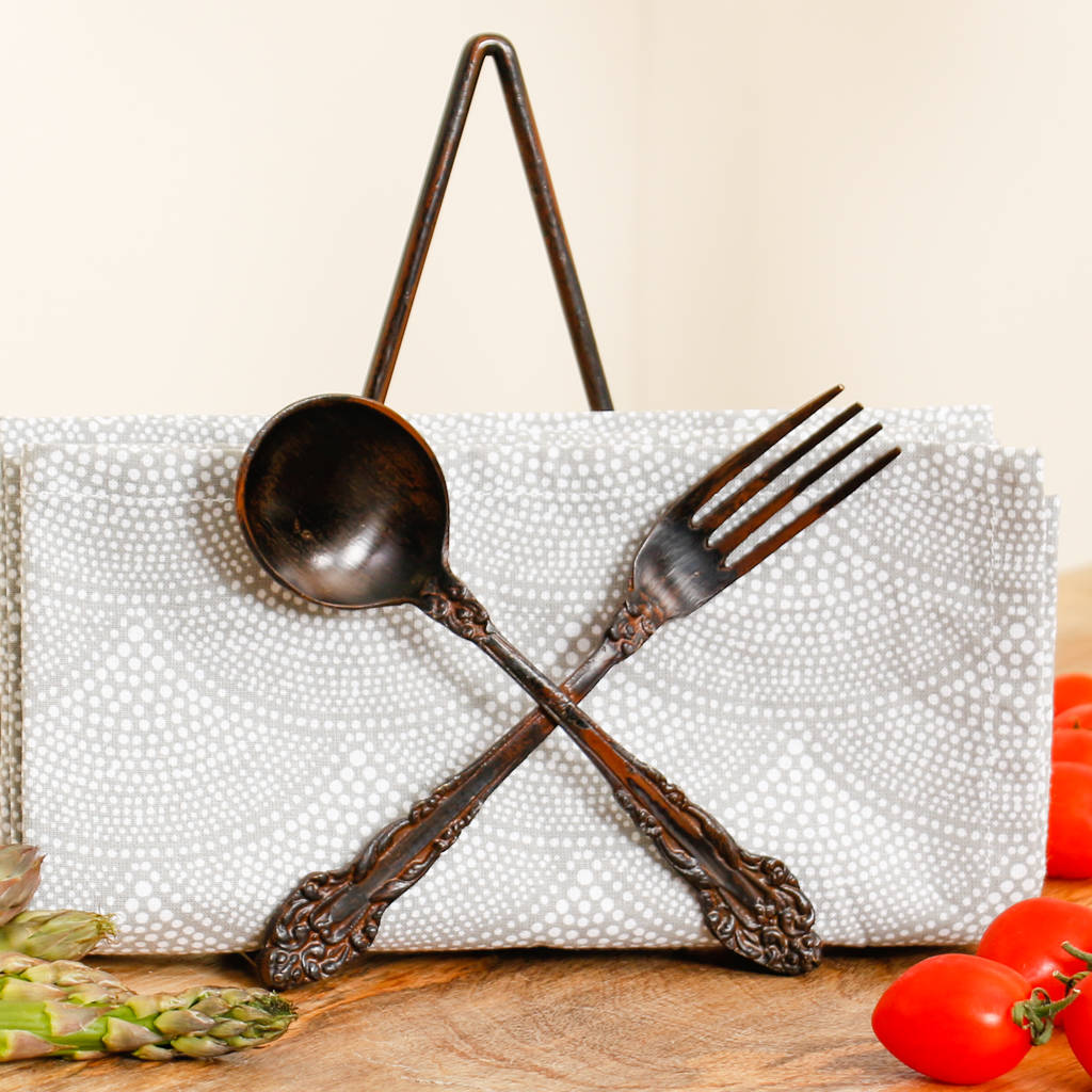 fork and spoon decorative cookbook stand by dibor