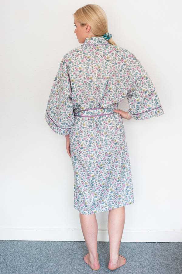 cotton kimono dressing gown in isabel vintage by caro london