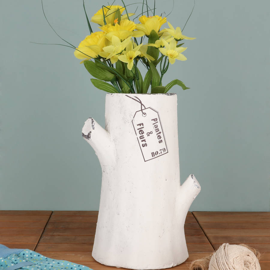 natural clay tree trunk vase by dibor