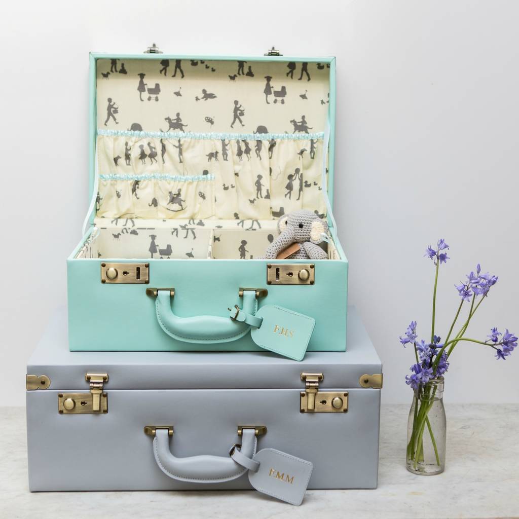 personalised memory suitcase keepsake box gift set by meminio