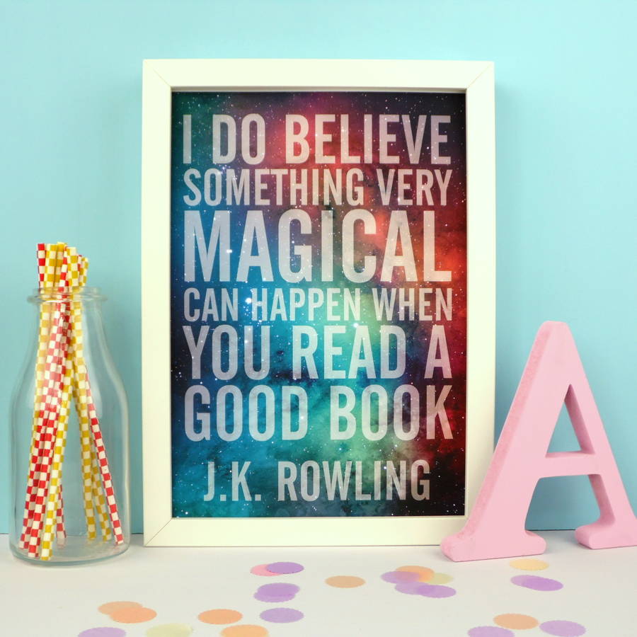 j.k. rowling inspirational book quote art print by fable & black