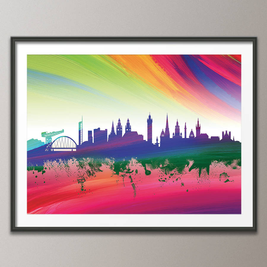 glasgow skyline cityscape print by artpause