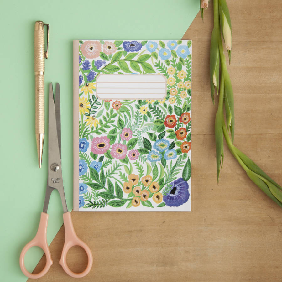 wildflowers print pocket notebook by little paisley designs