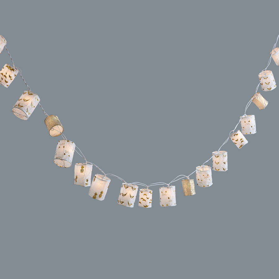 gold lantern light garland by horsfall & wright