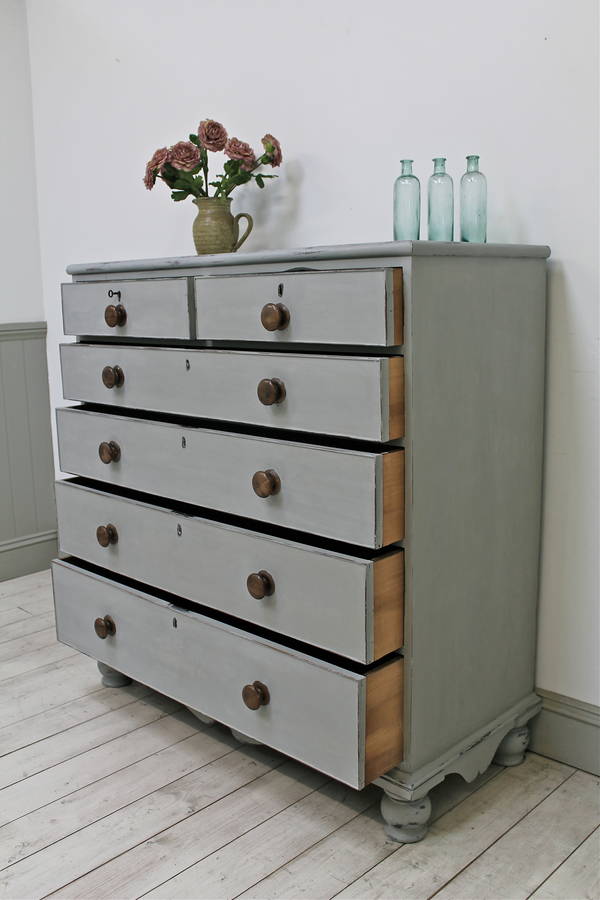 grey distressed victorian chest of drawers by distressed but not