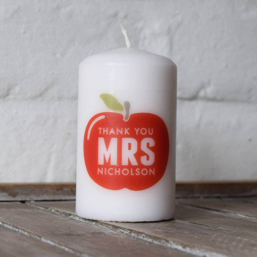 personalised thank you teacher candle by jodie gaul