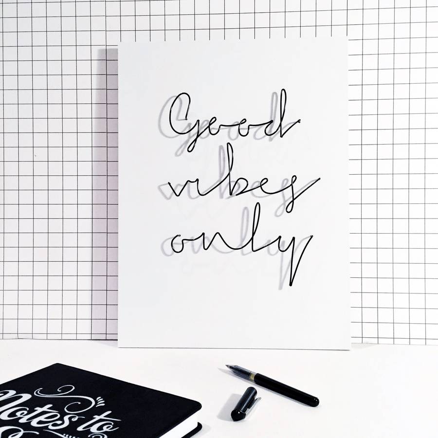 'good vibes only' wire wall plaque by more than just