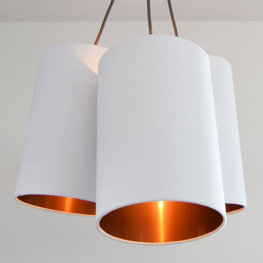 Copper Lined Lamp Shade ... Brushed Copper Lined Lamp Shade Choice Of Colours ...