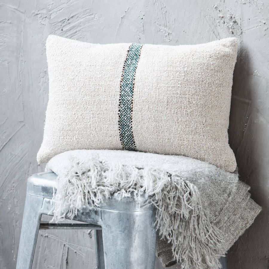 earthy textured cotton cushion cover by old with new