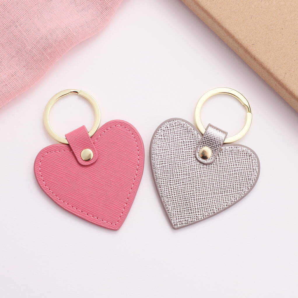 Personalised Heart Shape Leather Key Ring By Attic Notonthehighstreet