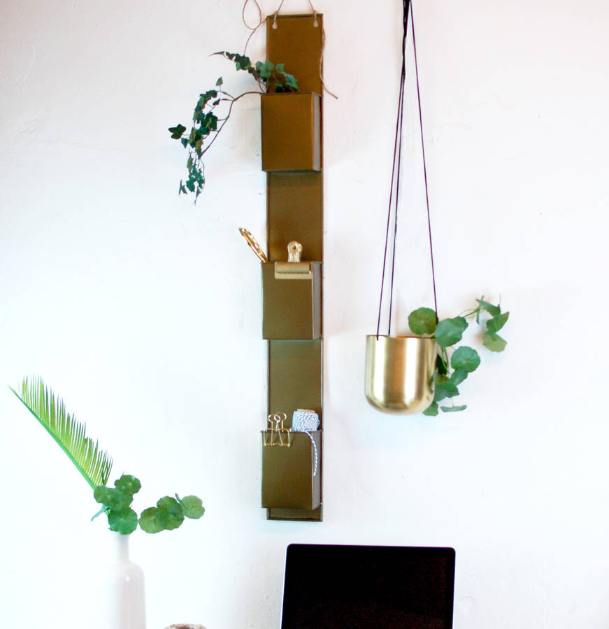 gold brass wall pocket shelving racks by made with love designs ltd