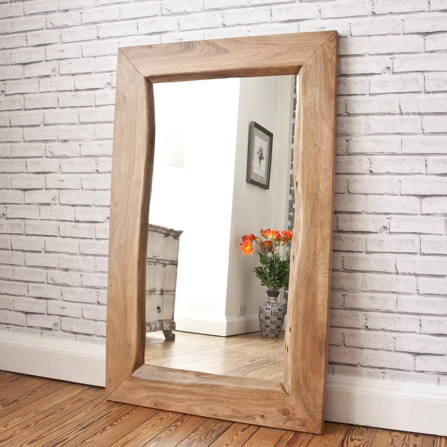 acacia natural wooden mirror by decorative mirrors online