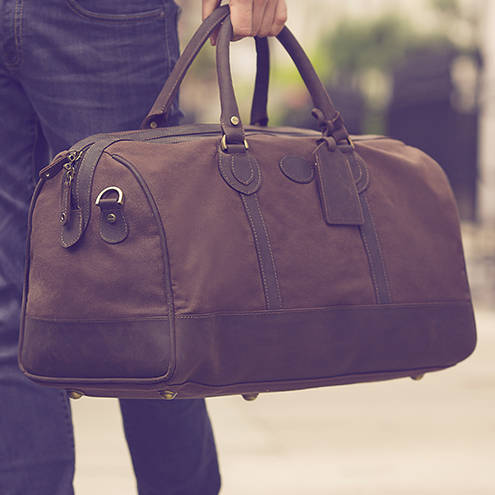 canvas leather holdall