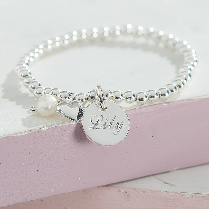 Personalised Sterling Silver Charm Ball Bracelet By Hurleyburley