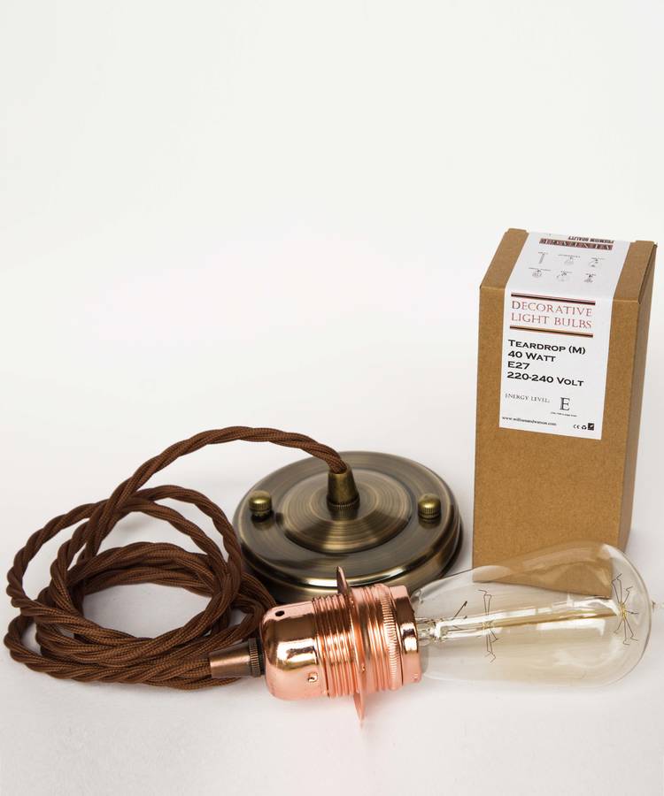 vintage gift set pendant + vintage light bulb by william & watson