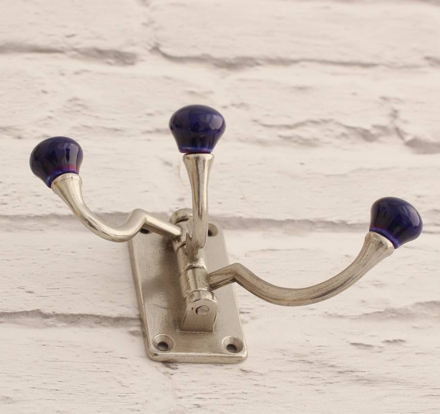 vintage style blue swivel hooks by posh totty designs interiors