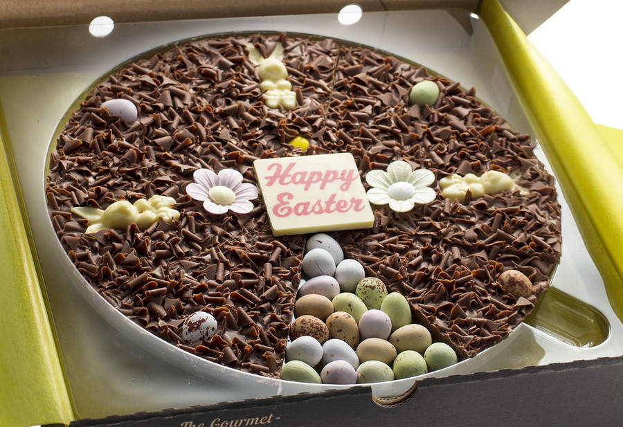easter chocolate pizza by the gourmet chocolate pizza co