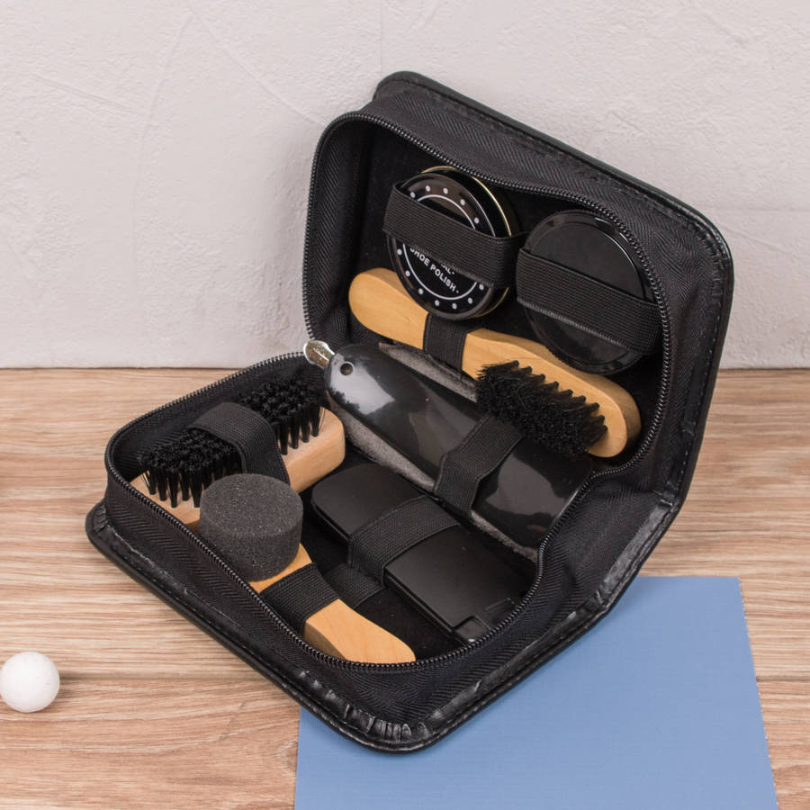 Gentlemans Luxury Travel Shoe Shine Kit By Dibor