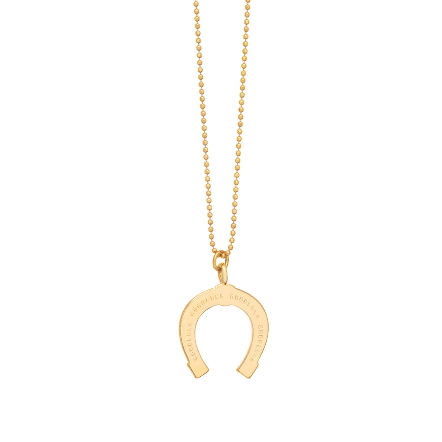 lucky horseshoe charm necklace by anna lou of london