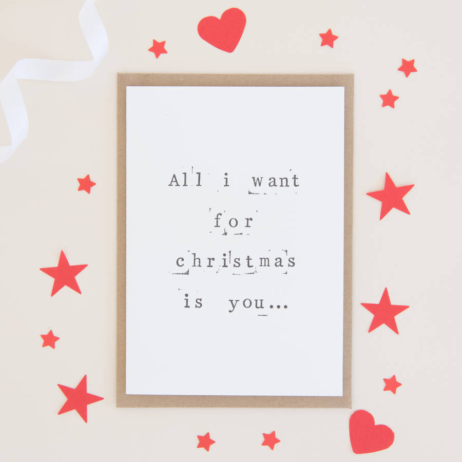 All I Want Single Christmas Card By The Two Wagtails