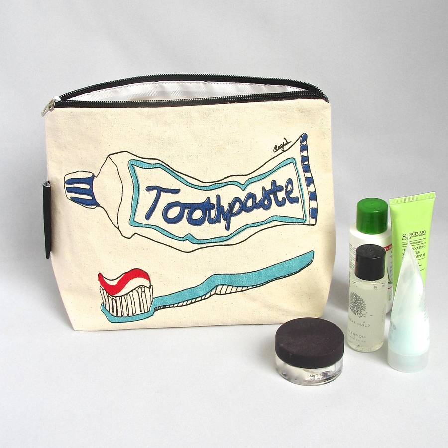 'toothpaste' toiletries bag by chapel cards
