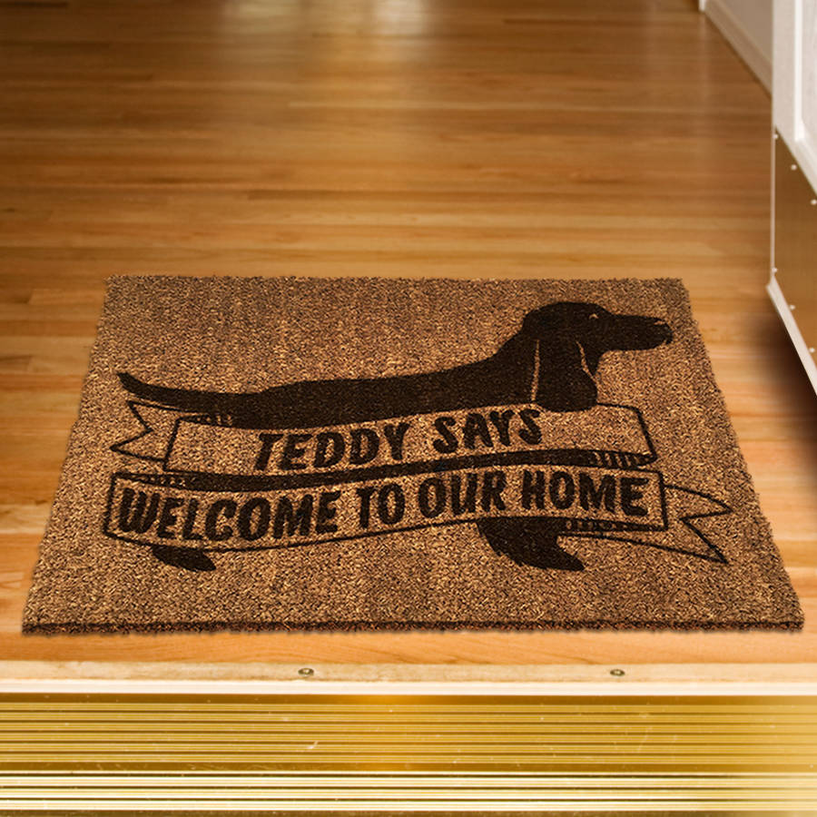 personalised dog breed doormat with cocker spaniel by well bred design