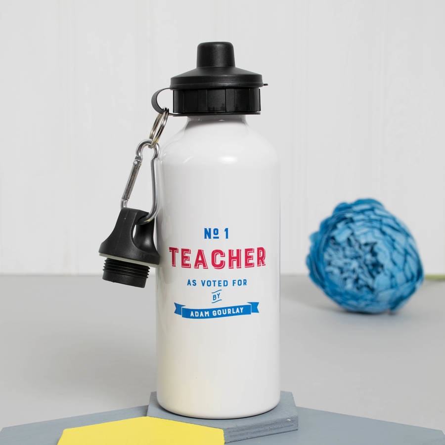 personalised 'number one teacher' water bottle by xoxo