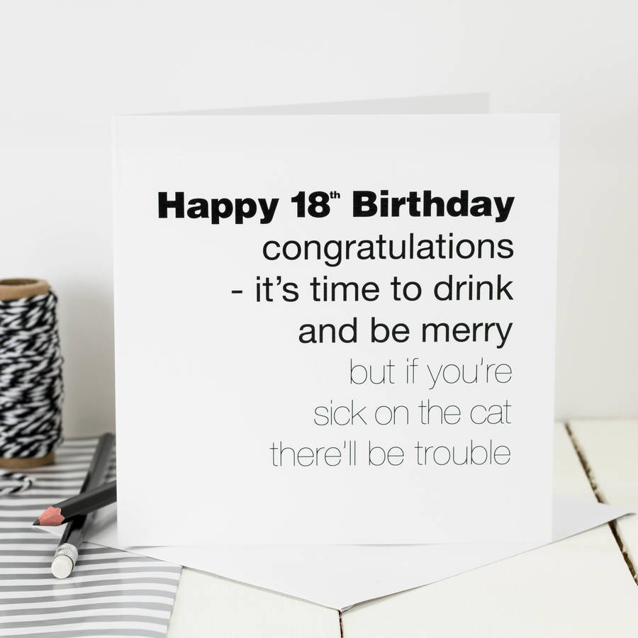 Funny 18th Birthday Card There Ll Be Trouble By Coulson Macleod