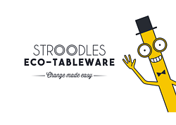 Stroodles Eco Tableware Logo, Mr. Stroodles