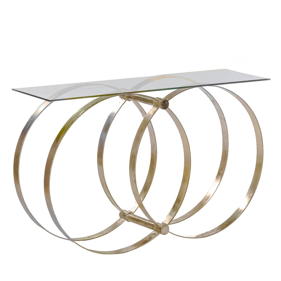 etienne glass top console table by atkin and thyme