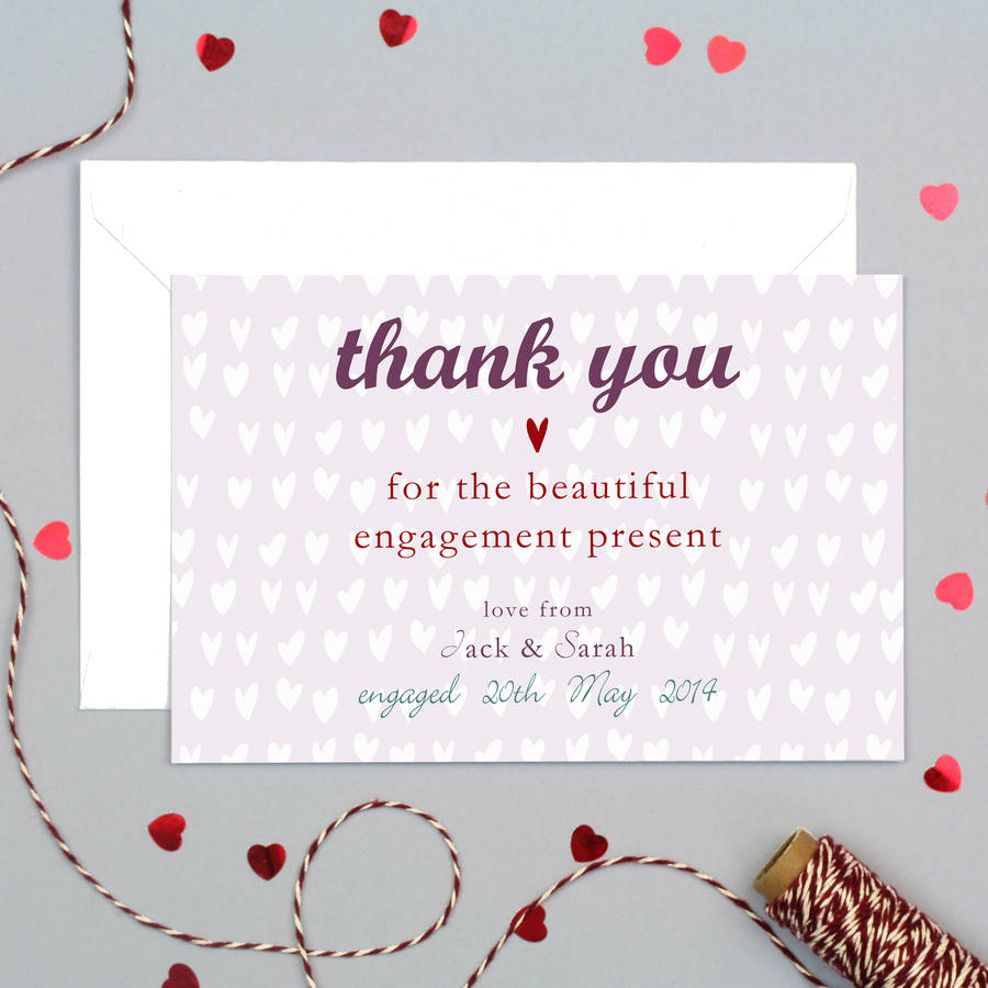 personalised engagement or wedding thank you card by molly moo designs